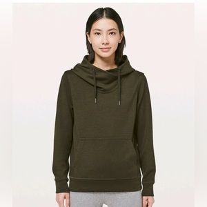 lululemon City Sleek Hoodie dark olive p2p 14 inches
